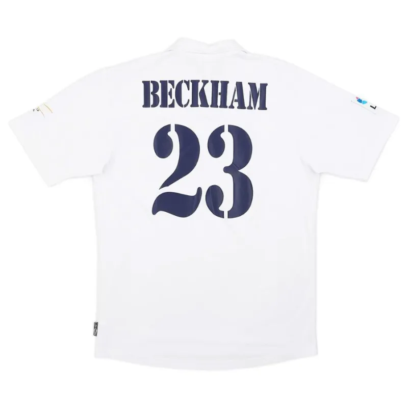 Maillot rétro de Beckham  pour le Real Madrid, domicile 2002/03 - Blanc