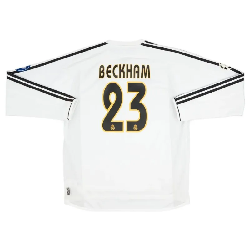 Camisa retro de Beckham  del Real Madrid, local 2004/05 - Blanca