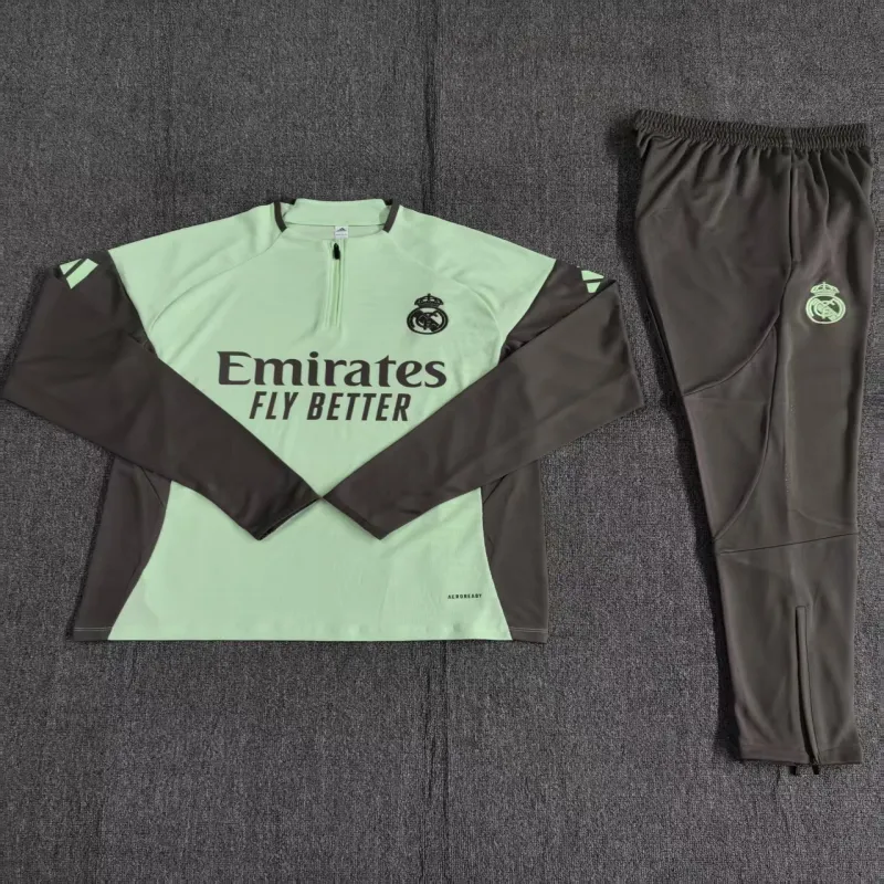 Real Madrid 2025/26 Ensemble Sport Enfant vert clair