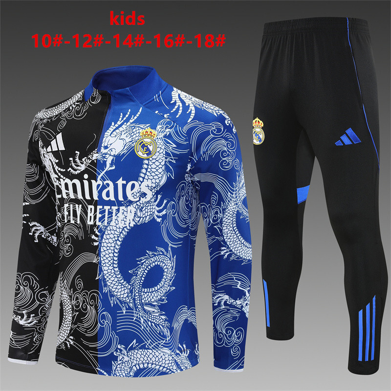Real Madrid 2025/26 Kinder Sportanzug schwarz blau