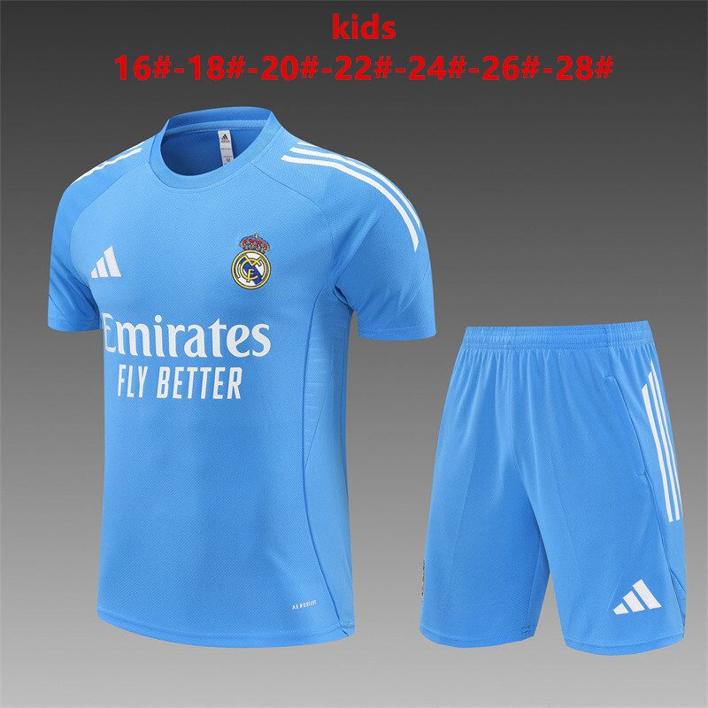 Real Madrid 2025/26 Kinder Trainingsanzug blau