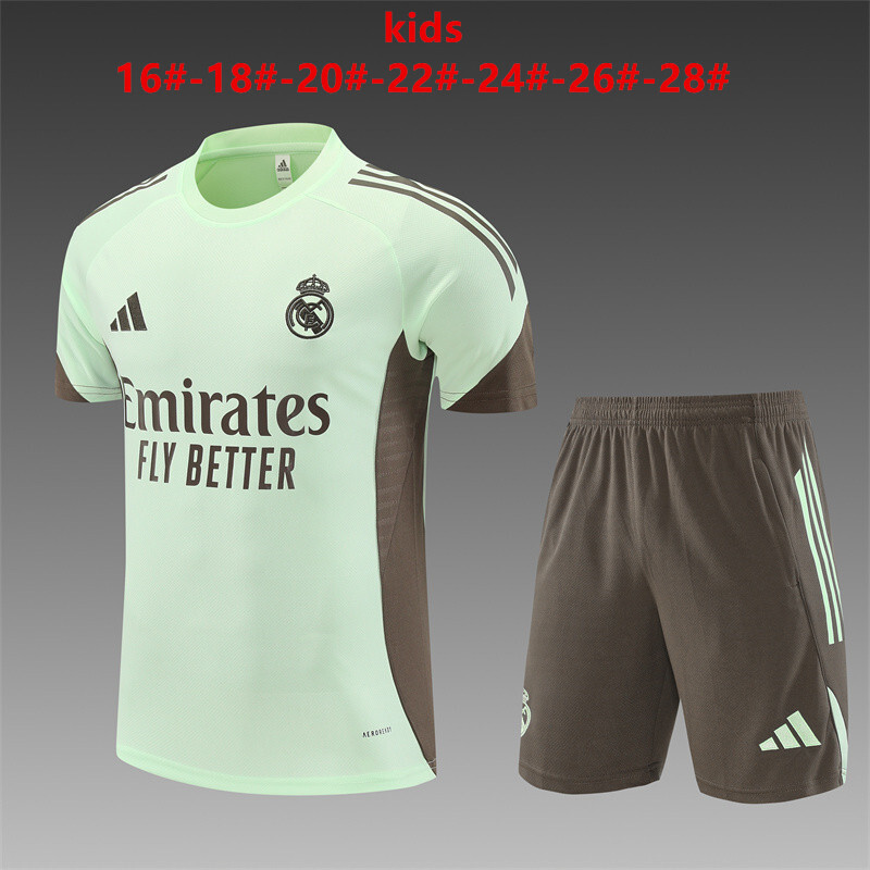 Real Madrid 2025/26 Ensemble Entraînement Enfan vert clair