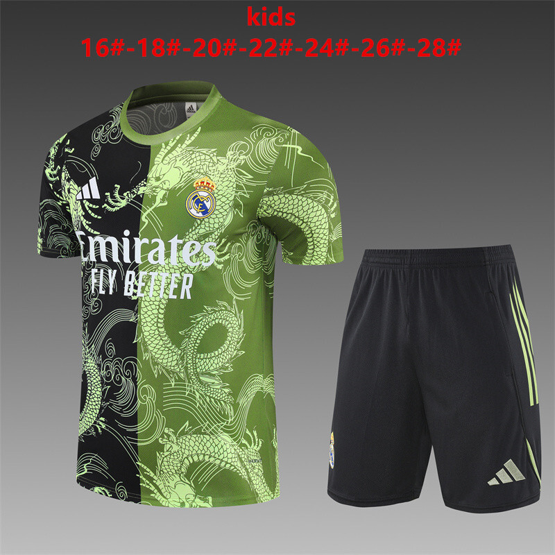 Real Madrid 2025/26 Conjunto de Entrenamiento Infantil negro verde