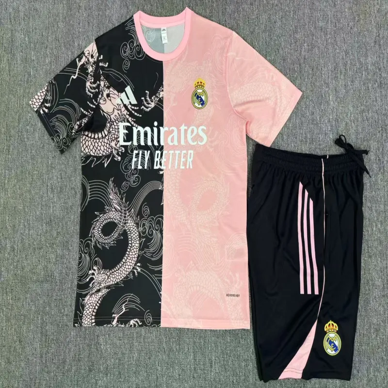 Real Madrid 2025/26 Kinder Trainingsanzug schwarz pink