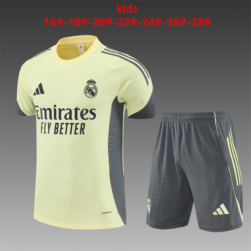 Real Madrid 2025/26 Ensemble Entraînement Enfan jaune