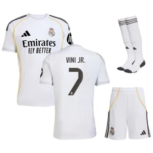 Real Madrid VINI JR Kids' 2025/26 Home Kit - White