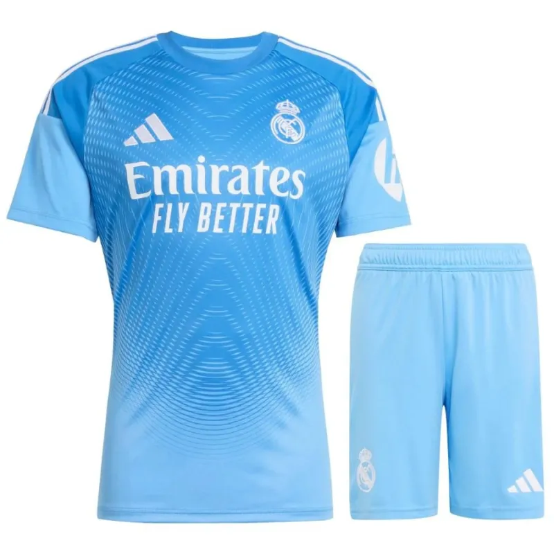 Real Madrid CF 2025/26 Home Kids' Goalkeeper Jersey + Shorts - Blue