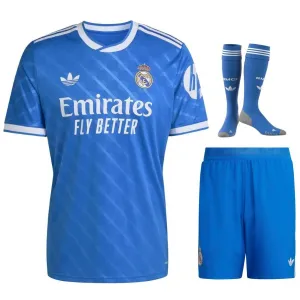 Real Madrid 2025/26 Third Kids’ Kit - Blue