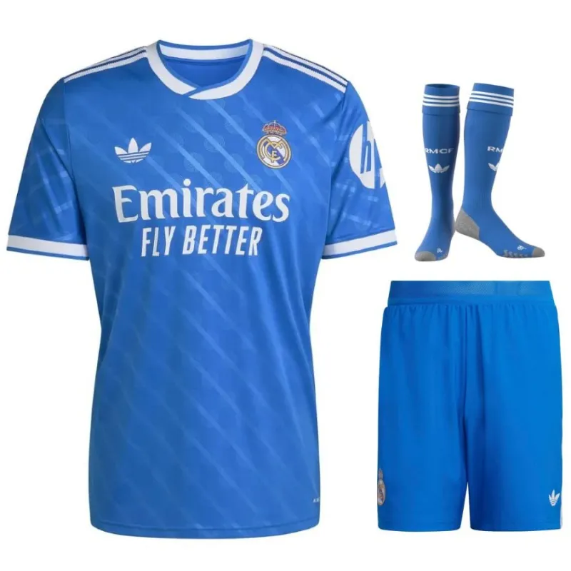 Real Madrid 2025/26 Third Kids’ Kit - Blue