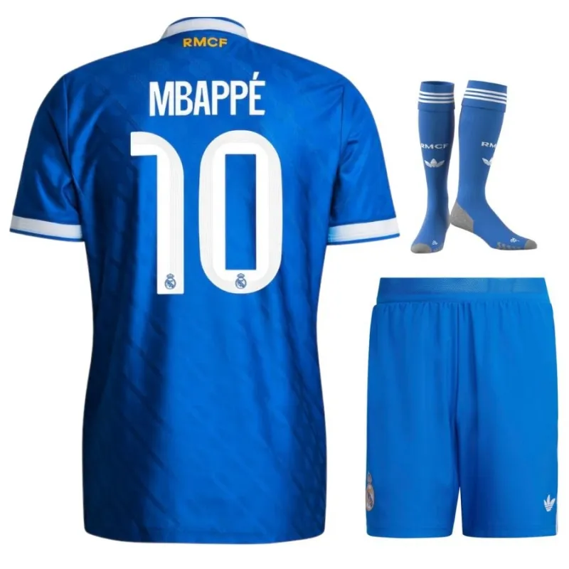 Real Madrid MBAPPÉ 2025/26 Terzo Kit Bambino - Blu