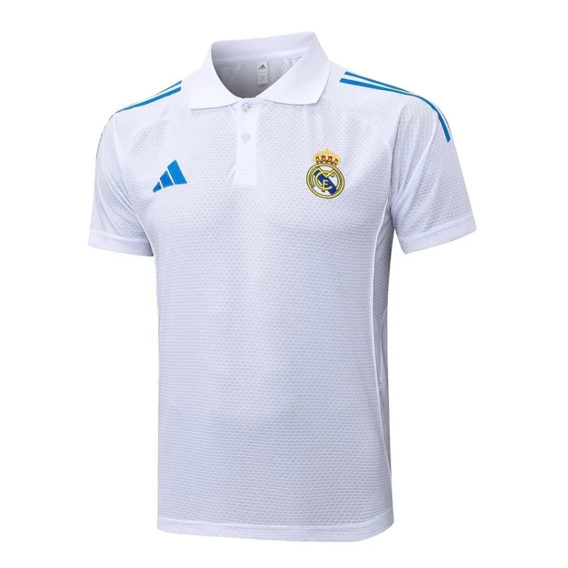Real Madrid 2025/26 Sports Polo - White/Blue