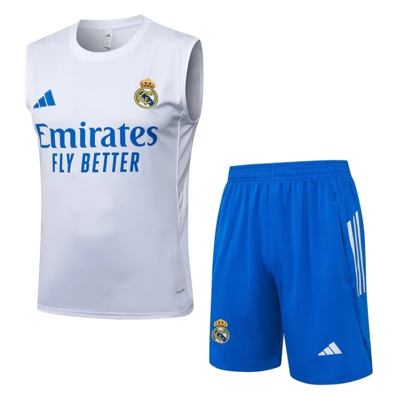 Real Madrid 2025/26 Shorts & Vest Set - White/Blue
