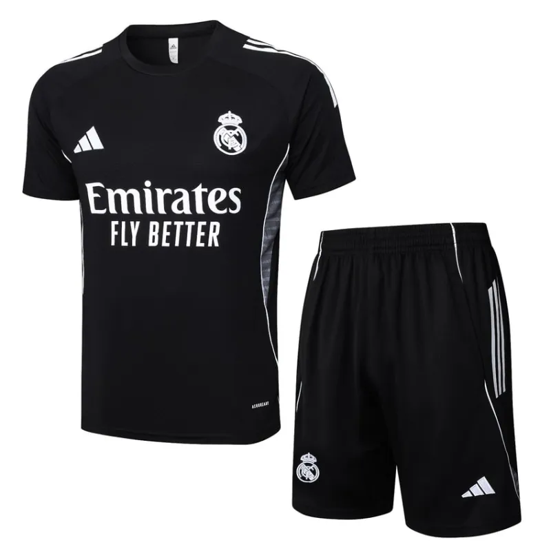 Real Madrid 2025/26 Training Jersey + Shorts - Black
