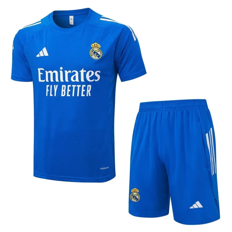Real Madrid Trainingsshirt + Shorts 2025/26 - Blau