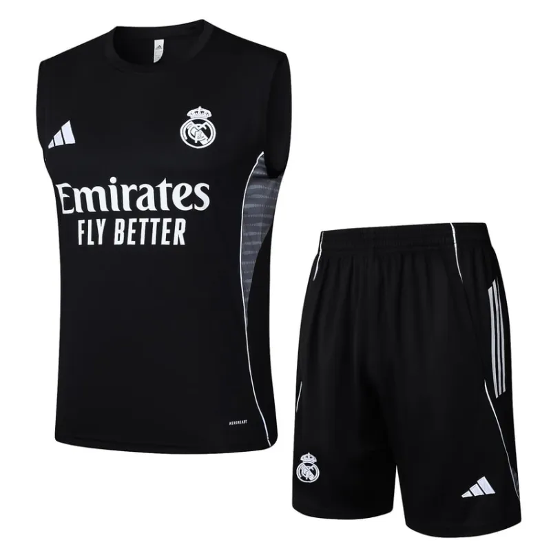 Real Madrid 2025/26 Shorts & Vest Set - Black