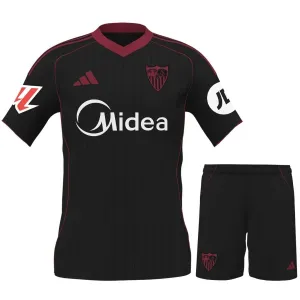 Sevilla 2025/26 Third Kids' Jersey + Shorts - Black