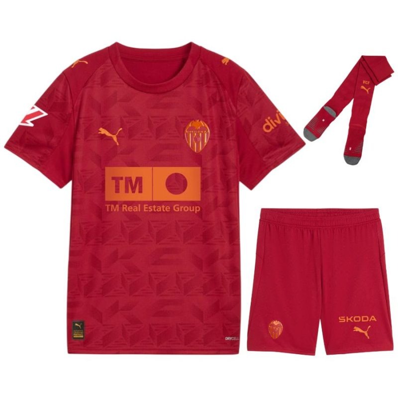 Valencia Kids Kit Set 2025/26 Away - Red