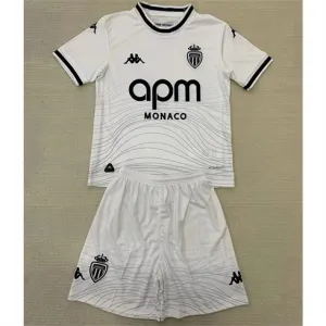 AS Monaco Kids' Third Jersey and Shorts 2024/25 - White