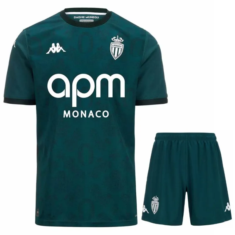 Monaco 2024/25 Away Kids Jersey + Shorts - Green