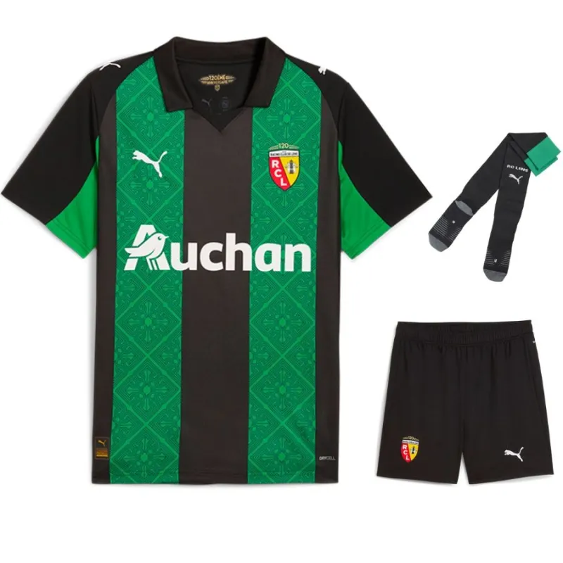 Kit enfant d'extérieur de RC Lens 2025/26 - Vert/Noir