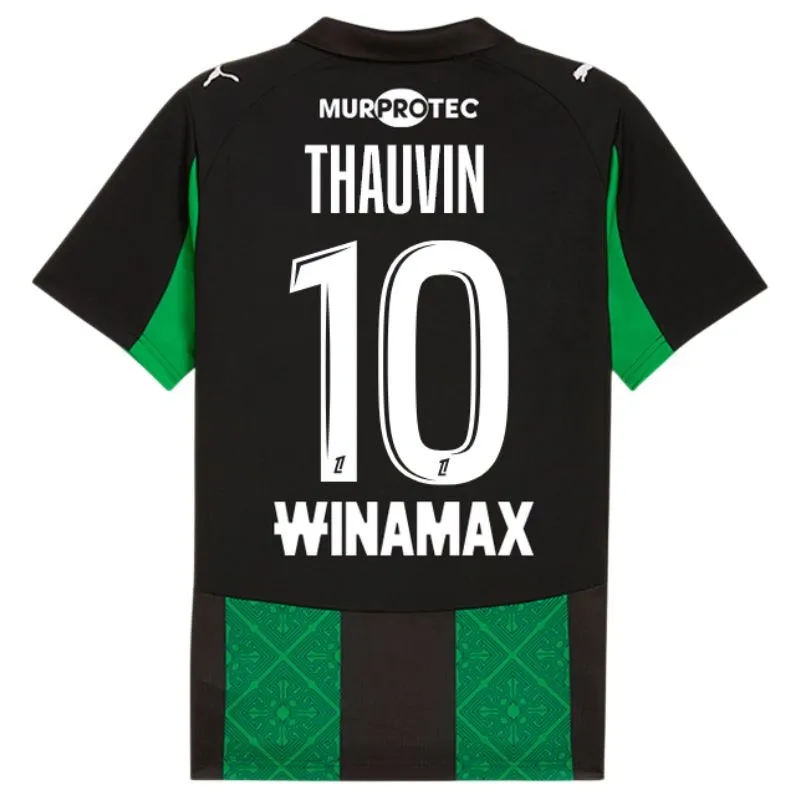 Lens THAUVIN 2025/26 Children’s Away Kit Jersey - Green/Black