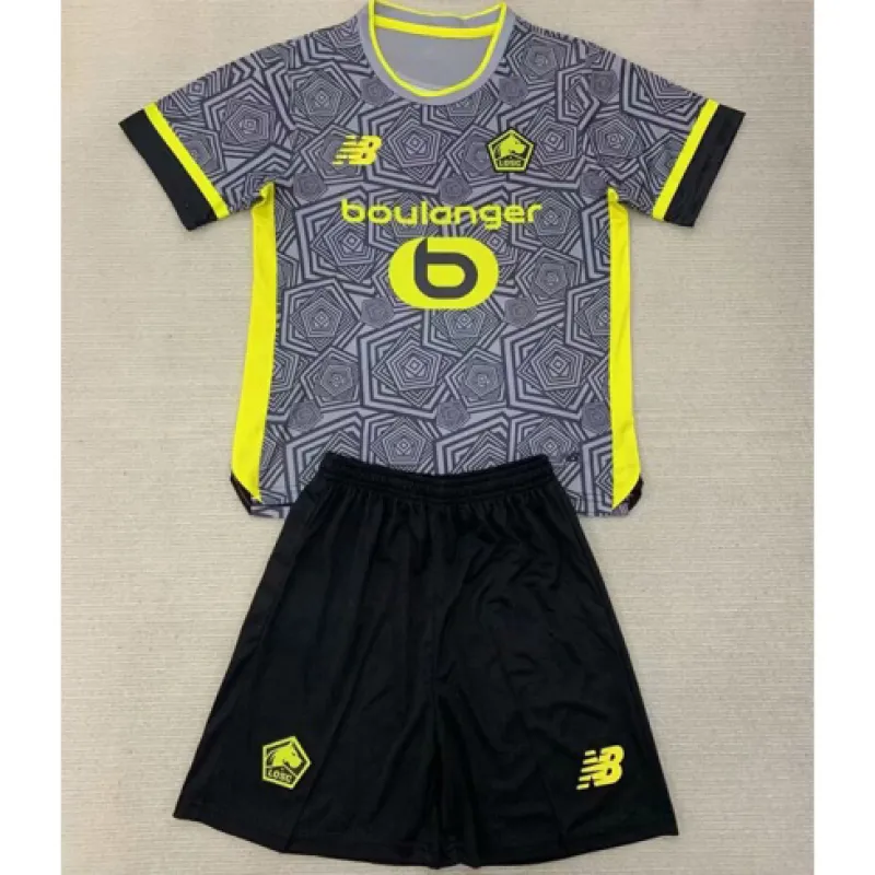 Terza maglia e pantaloncini per bambini di Lille 2024/25 - Grigio
