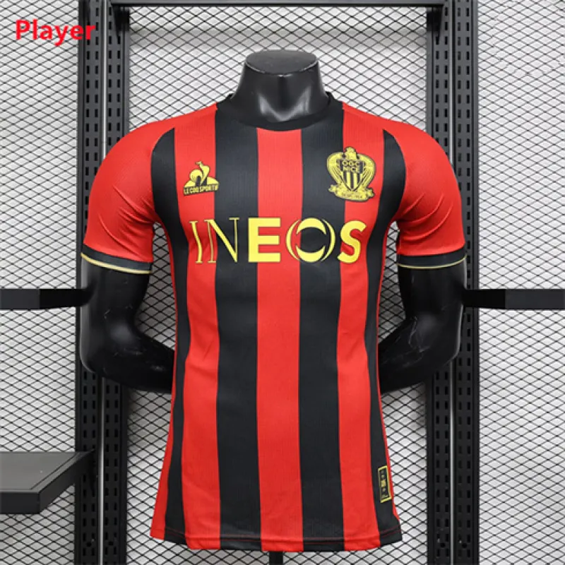 Maglia della versione per giocatori di casa 2024/25 dell'OGC Nice - Rossa