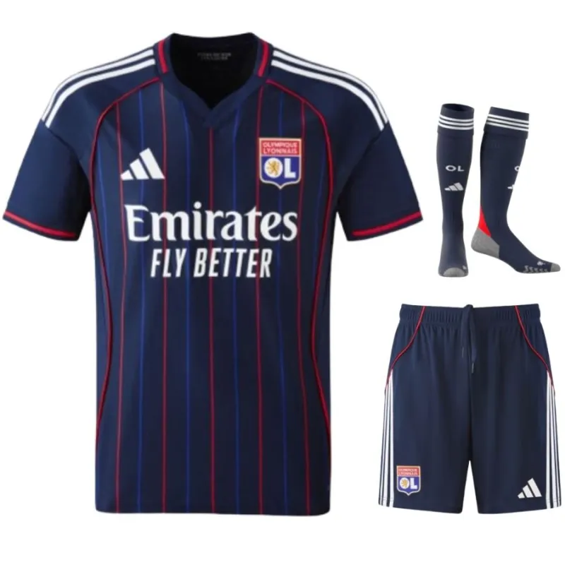 Kit enfant d'extérieur de l'Olympique Lyonnais 2025/26 - Bleu