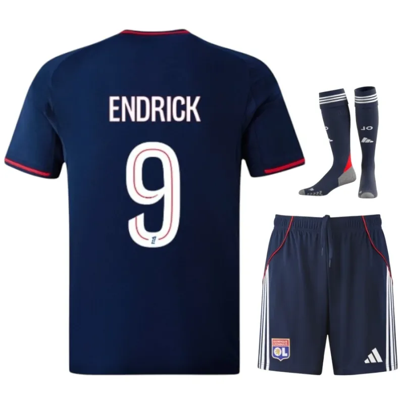 Olympique Lyonnais ENDRICK 2025/26 Kit Bambino Trasferta Blu