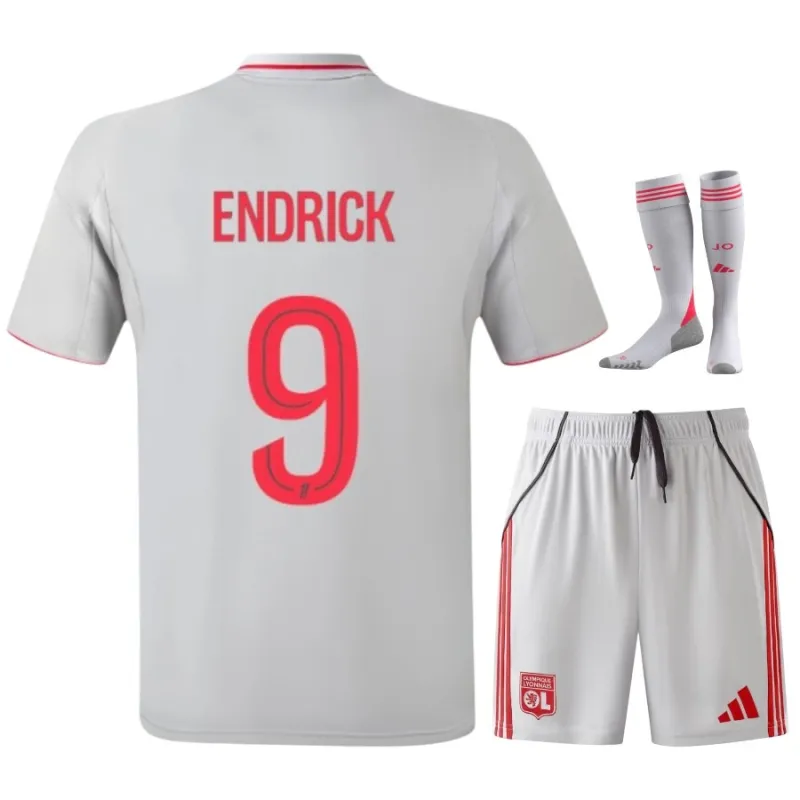 Olympique Lyonnais ENDRICK 2025/26 Kit Bambino Terza Grigio