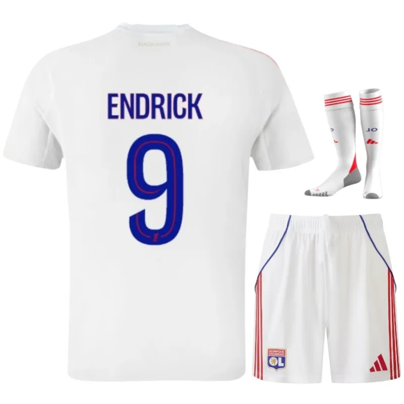 Olympique Lyonnais ENDRICK 2025/26 Kit Bambino Casa Bianco