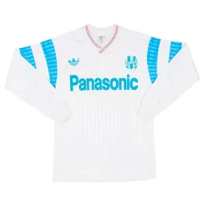 Marseille 1990/91 Maillot domicile rétro à manches longues - Blanc