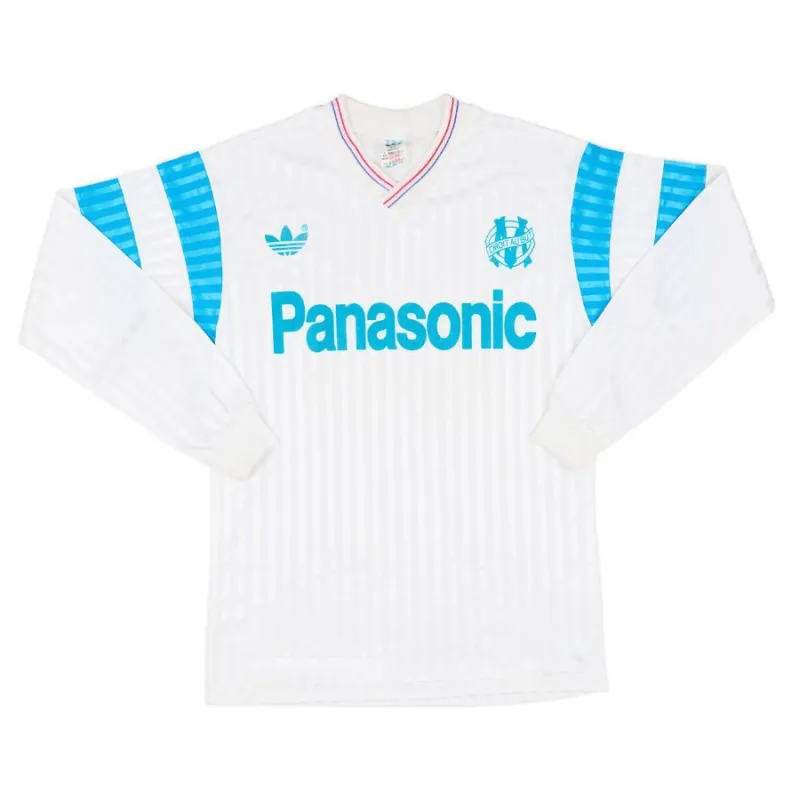 Marseille 1990/91 Retro Long-Sleeve Home Jersey - White