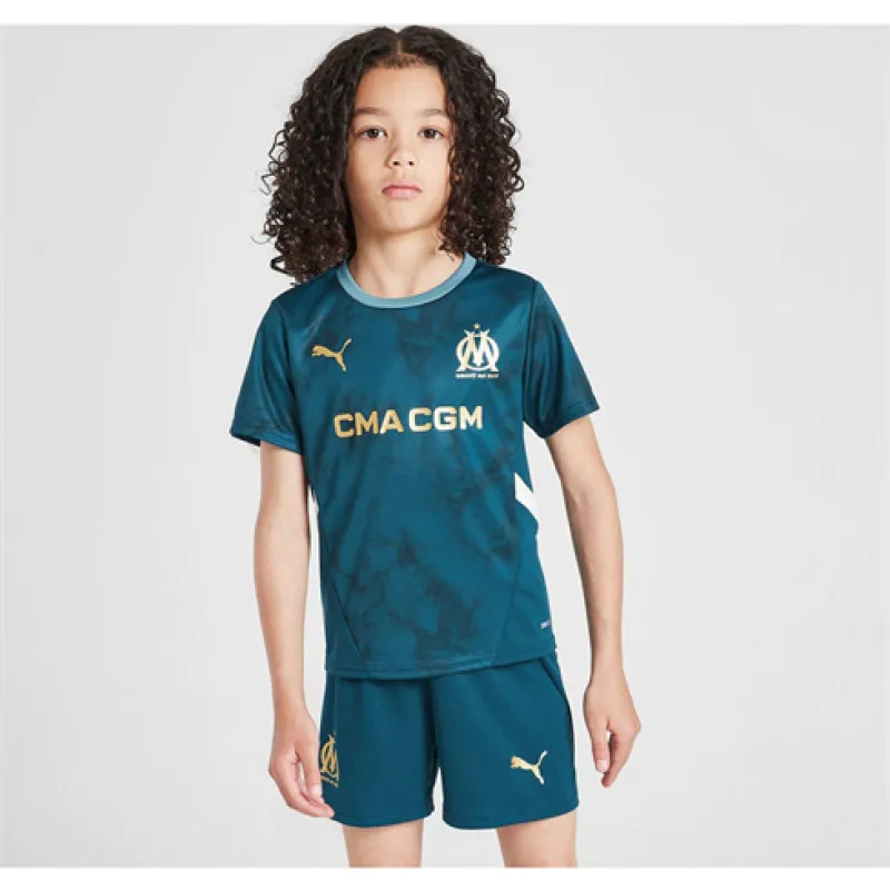 Olympique de Marseille Kids' Jersey and Shorts 2024/25 Away - Blue
