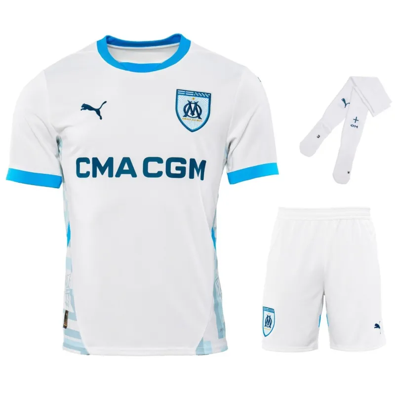 Kinder - Heimspiel - Trikot - Set von Marseille 2024/25 - Weiß