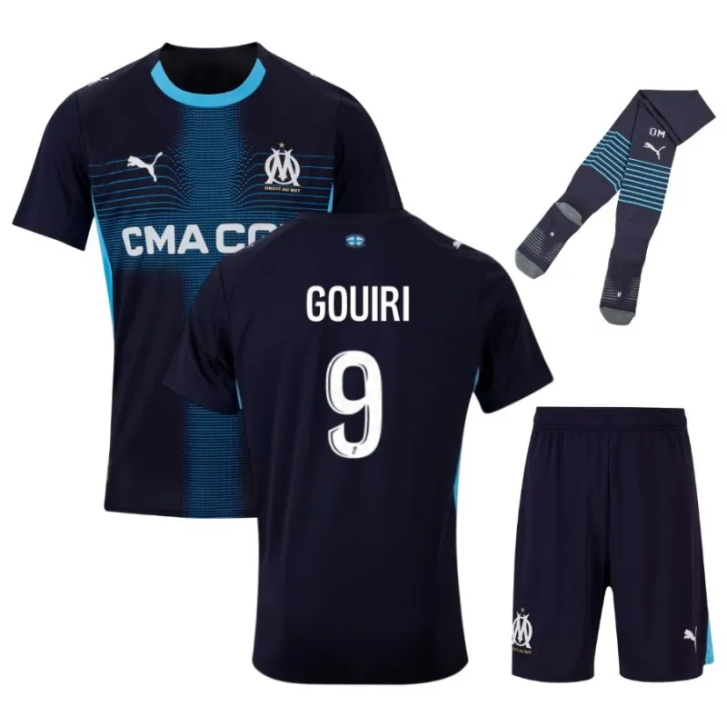 Marseille Gouiri Kids' Jersey Set 2025/26 Away - Blue