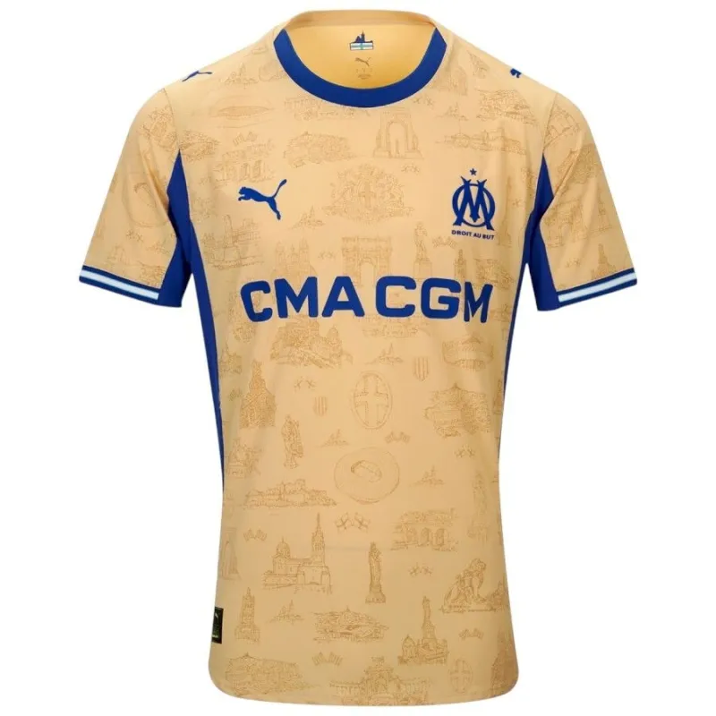 Marseille 2025/26 Kids Fourth Kit - Beige