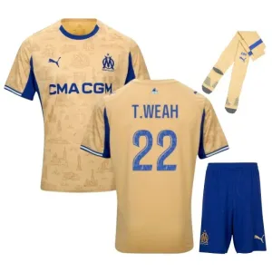 Marseille T.WEAH 2025/26 Kids Fourth Kit Set - Beige