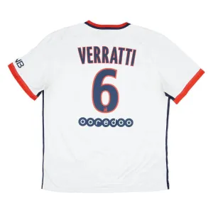 Paris Saint-Germain VERRATTI 2015/16 Camiseta retro visitante - Blanca