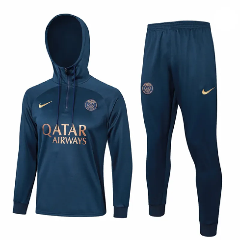 Vêtements de sport à capuche pour enfants de Paris Saint-Germain 2024/25 - Bleu