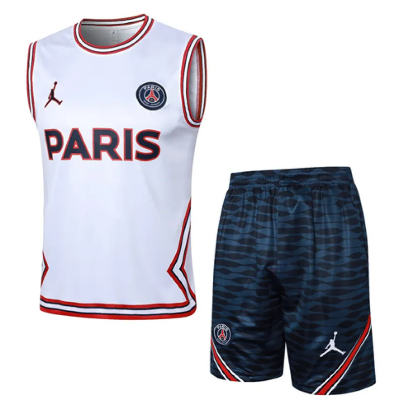 Set di pantaloncini e gilet di Paris Saint-Germain 2024/25 - Bianco