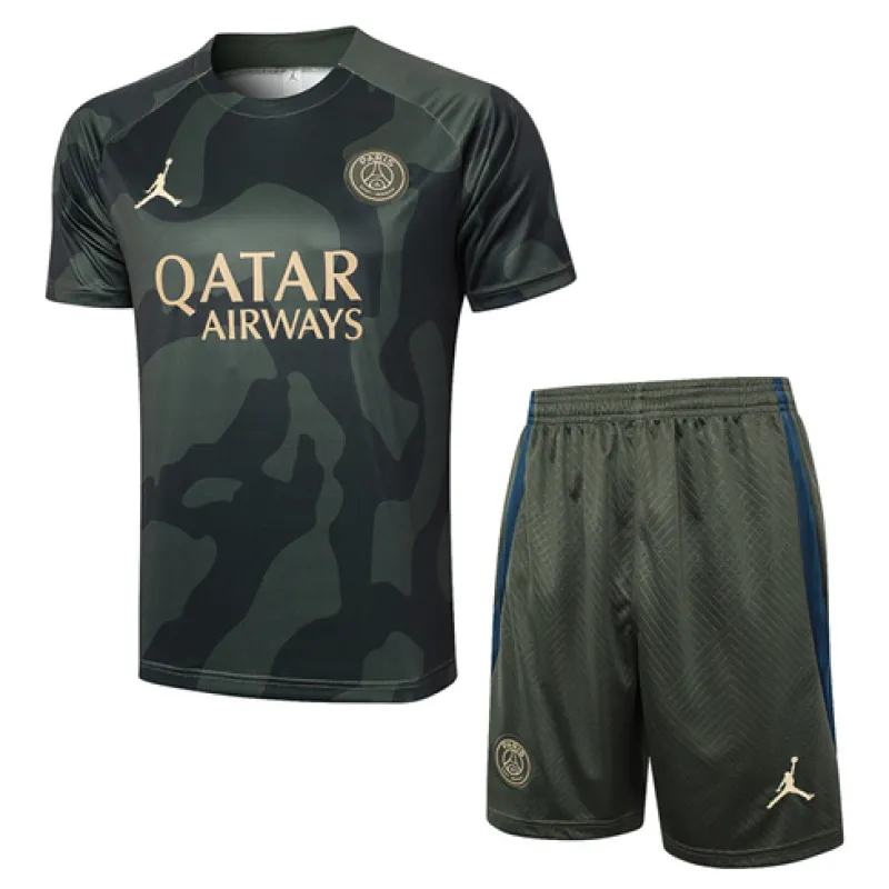 Paris Saint-Germain training jersey + shorts 2024/25 - Green