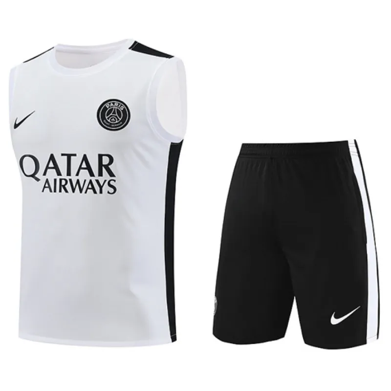 Conjunto de pantalones cortos y chaleco de Paris Saint-Germain 2024/25 - Blanco