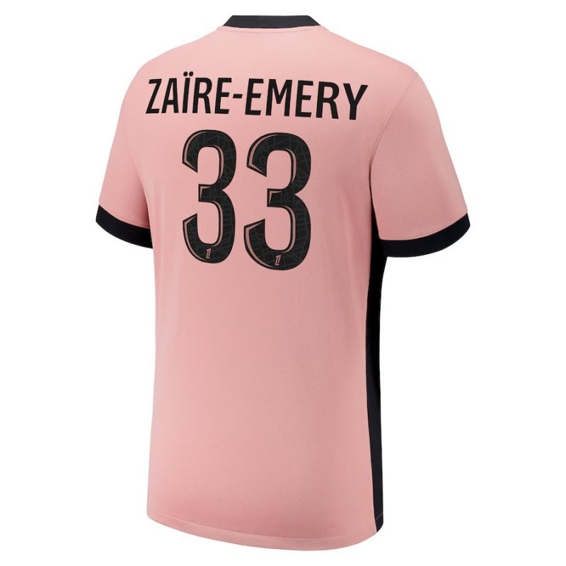 Maillot de troisième choix de Paris Saint - Germain 2024/25 du joueur Zacharie Emery - Rose