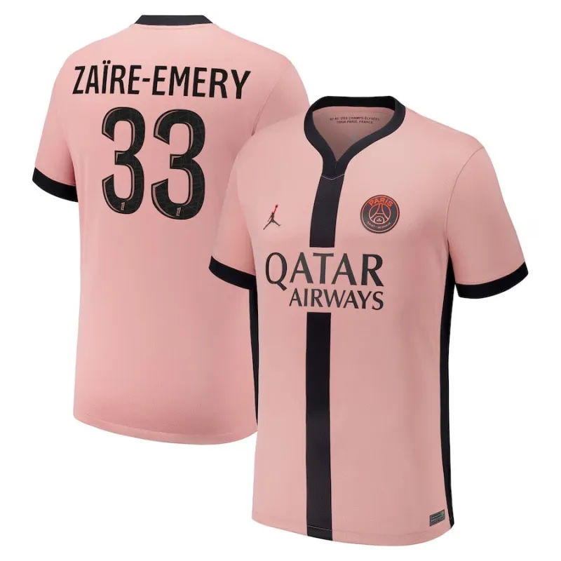 Maillot de troisième choix de Paris Saint - Germain 2024/25 du joueur Zacharie Emery - Rose