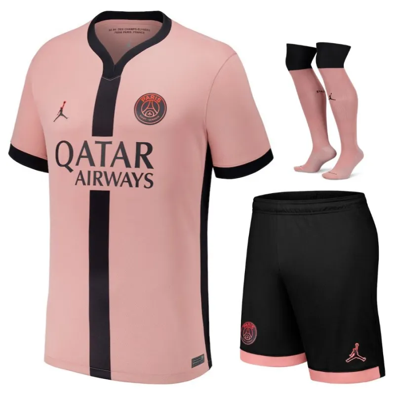 Troisième kit 2024/25 pour enfants de Paris Saint - Germain - Rose