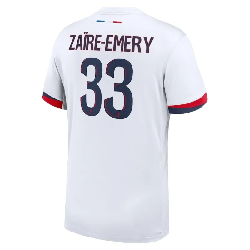 Jeu de kit extérieur 2024/25 pour enfants de Paris Saint - Germain du joueur Warren Zaire - Emery - Blanc