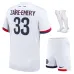 Jeu de kit extérieur 2024/25 pour enfants de Paris Saint - Germain du joueur Warren Zaire - Emery - Blanc