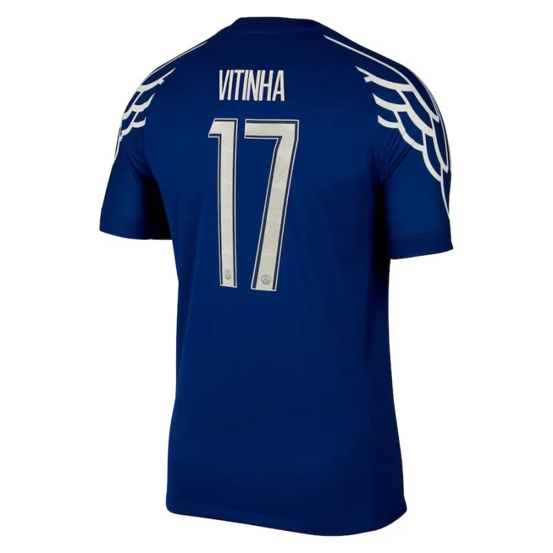 Set del cuarto kit para niños de Paris Saint - Germain 2024/25 que viste Vitinha - Azul