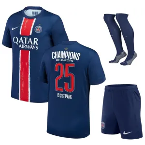 Paris Saint-Germain 2025 Kinder-Heim-UCL-Champions-Kit mit einem Stern- Blau